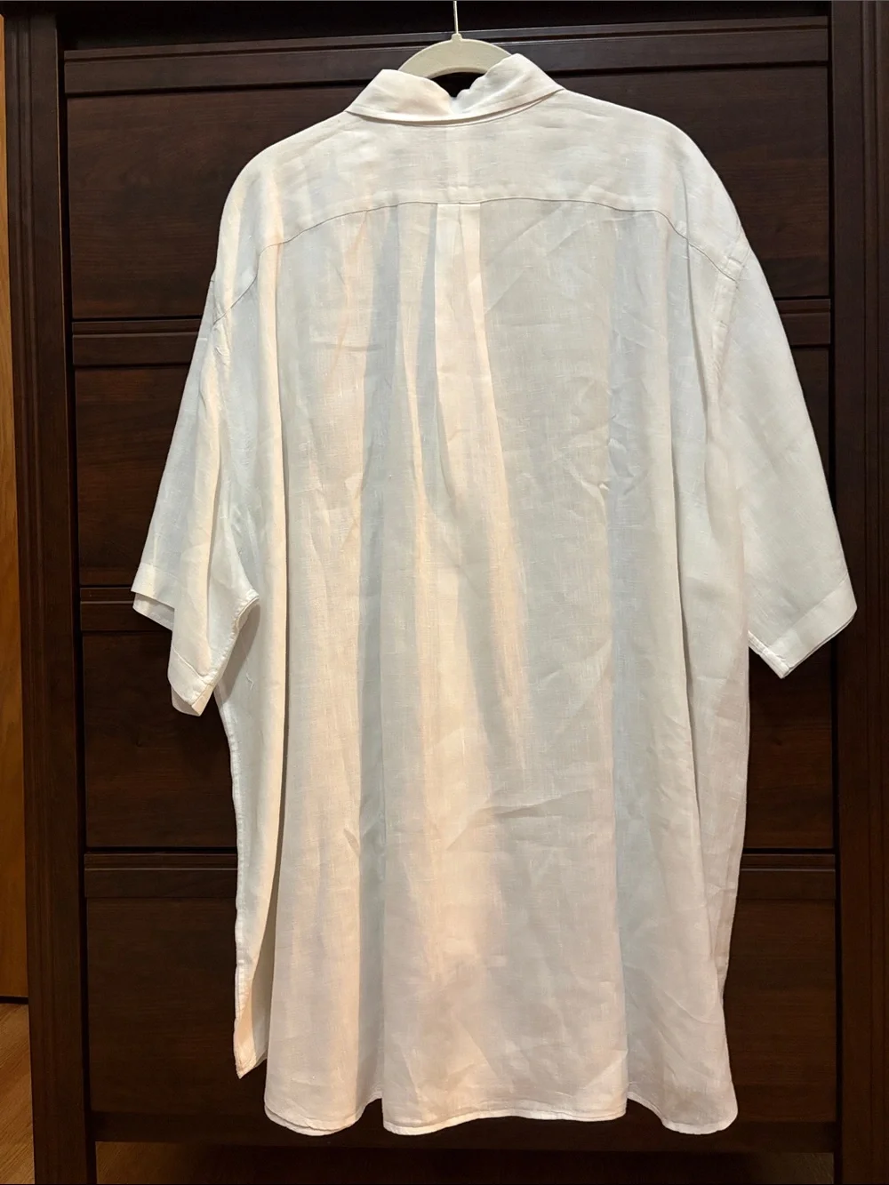 Polo by Ralph Lauren White Short-Sleeve Linen Button-Up with Navy Pony